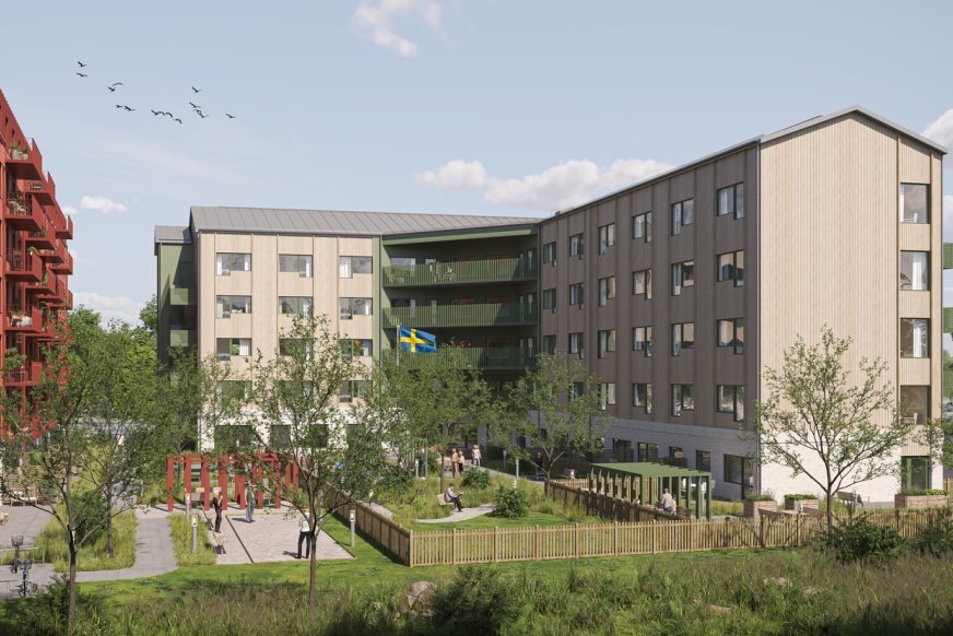 GK levererar VS när Peab bygger särskilt boende i Upplands Väsby. Foto: Arkitektbyrån Design. 