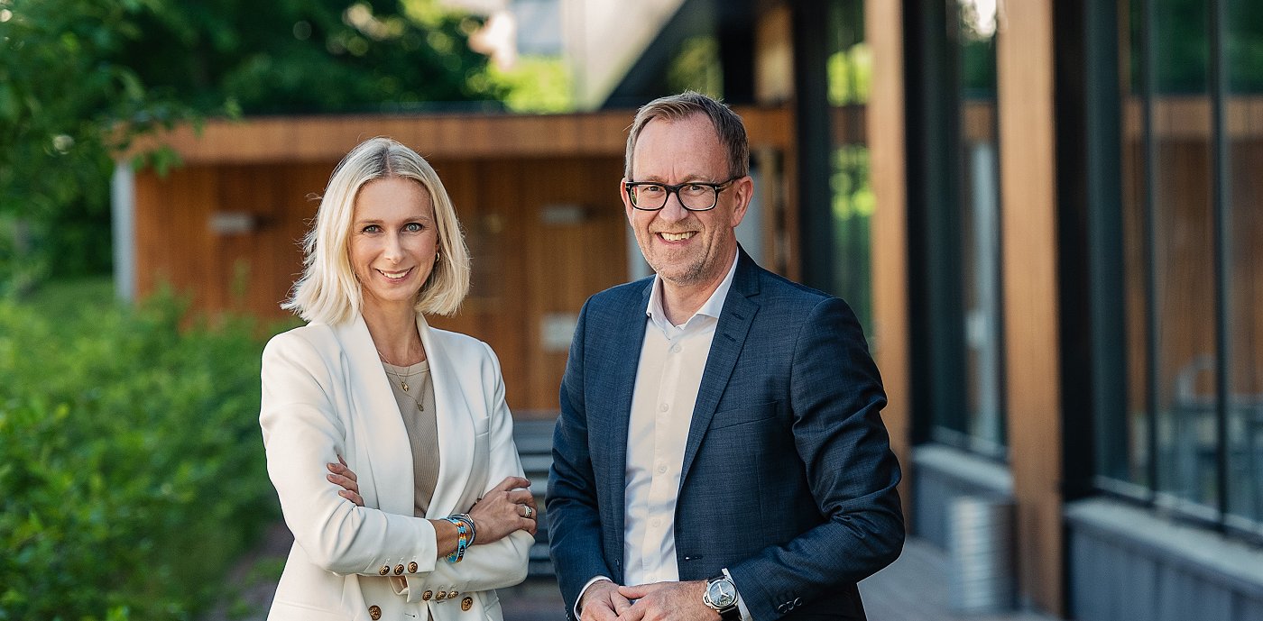 Guro Steine, koncerndirektör hållbarhet, marknad och kommunikation och Kim Robert Lisø, koncernchef på GK Guro Steine, koncerndirektör hållbarhet, marknad och kommunikation och Kim Robert Lisø, koncernchef på GK