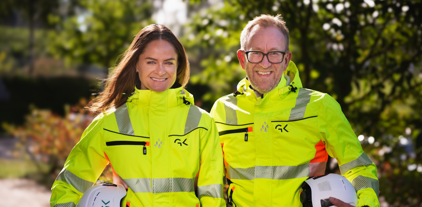 Martine Drevvatne, direktör arbetsmiljö, och Kim Robert Lisø, koncernchef på GK.