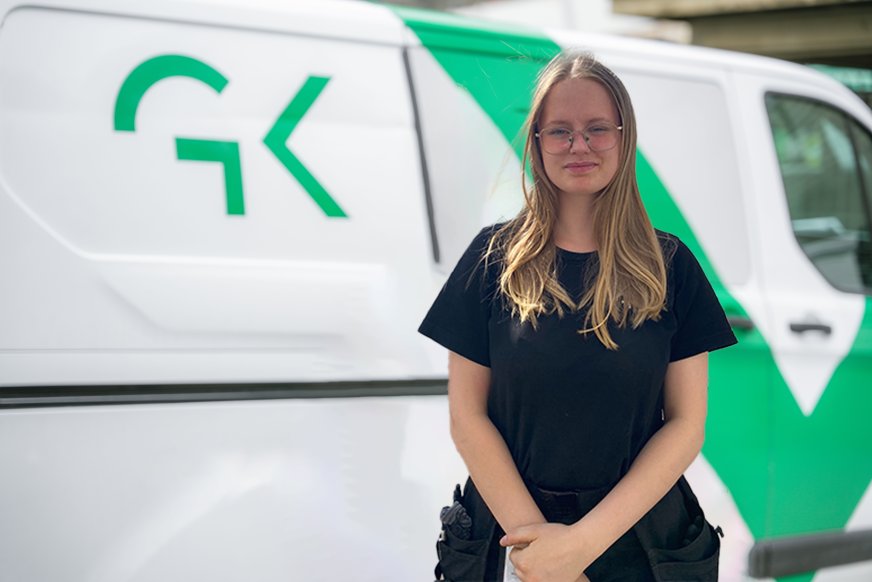 Thilda Lindqvist, lärling inom VS Service.